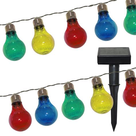 Sirius led lichterkette sonnenschirm knirke solar parasol 128 led warmweiss 8 x 2 m silber. Solar LED-Lichterkette 10 bunte E27 Birnen | kabika.de
