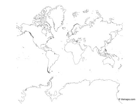 Mercator Map Black And White