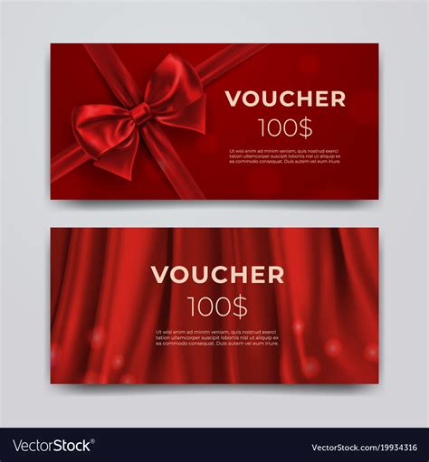 T Voucher Design Template Set Of Premium Vector Image