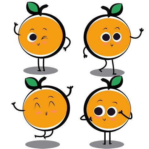 Orange Cartoon Character Fruit Fruit Cartoon Cartoon Characters