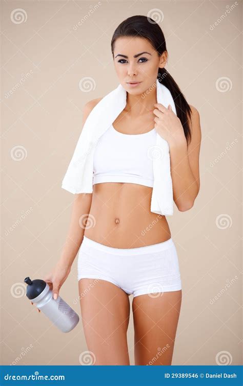 Portrait Of Brunette Woman After Fitness Stock Photo Image Of Girl Body