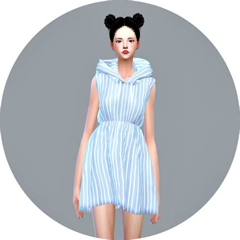 Sims4 Marigold Hood Sleeveless Dress Sims 4 Downloads