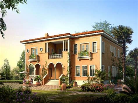 Italian Villa Home Designs Floor Plans House Tuscan Courtyard Plan