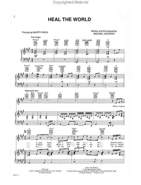 Maybe you would like to learn more about one of these? Heal the World - Piano/Vocal/Chords (Sheet) Sheet Music by No Composer - Alfred Music - Prima Music