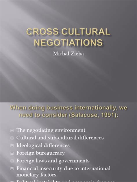 Cross Cultural Negotiations Pdf Negotiation Etiquette