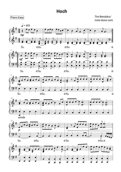 Tim Bendzko Hoch Sheet Music For Piano [pdf] Piano Easy Sheet Music Piano Sheet Music