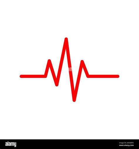 Red heartbeat icon. Vector illustration. Heartbeat sign in flat design