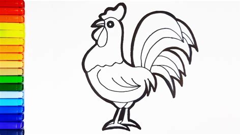 Learn How To Draw Cock Easy Simple Drawing Ideas And Coloring Pages