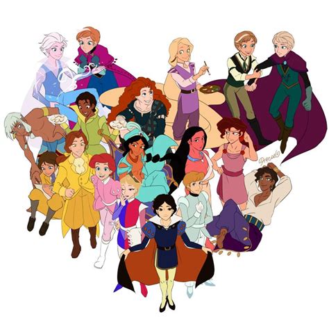 Disney Princesses As Princes Rule 63 Disney Genderbend Disney