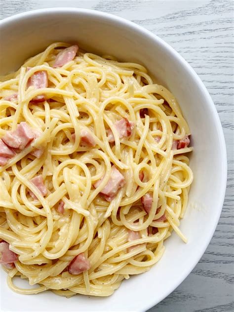 Easy Homemade Pasta Carbonara Made With Canadian Bacon Return To