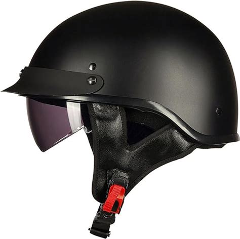 Ilm Motorcycle Half Helmet With Integrated Sun Visor Quick Release