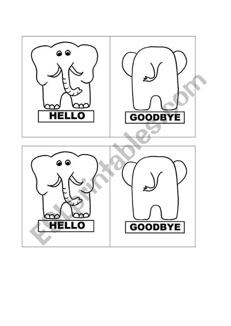 Hello Goodbye Esl Worksheet By Purtu