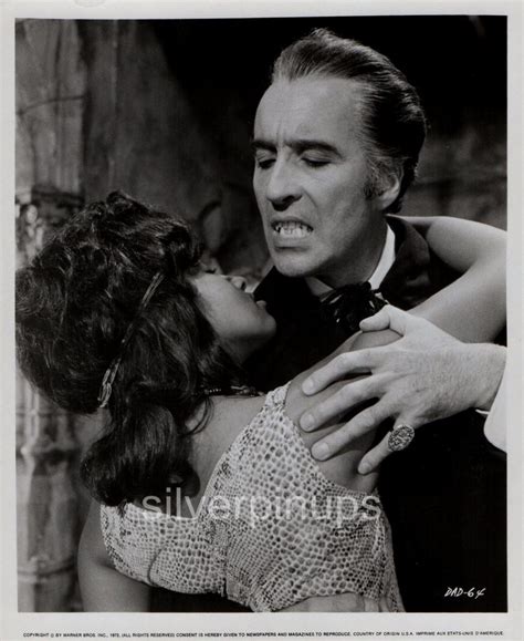 Orig Christopher Lee Seducing Marsha A Hunt Hammer Horror Dracula A D Silverpinups