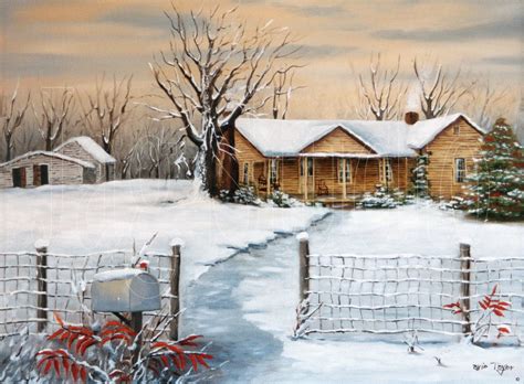 Vance Havner Homeplace Old House Snow Scene Winter North