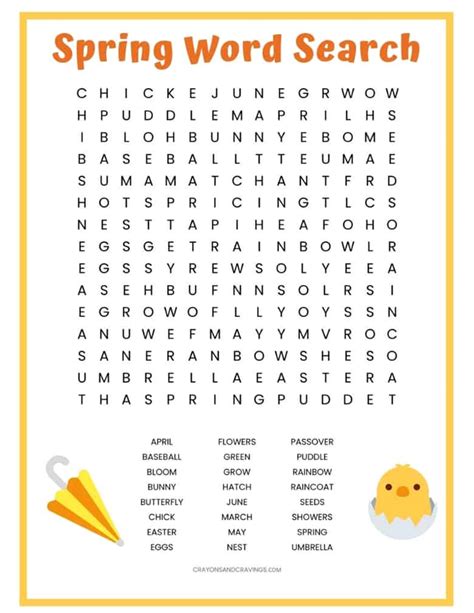 Spring Word Searches Printable