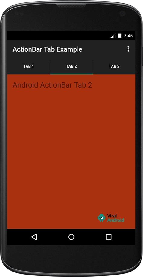 Android Actionbar Tabs Example Viral Android Tutorials Examples