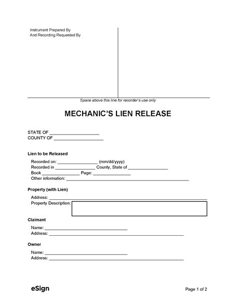 Georgia Mechanics Lien Release Form Free Template Gambaran