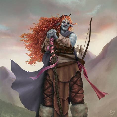 A Painting Of A Woman With Red Hair Holding A Bow And Arrow In Her Hands