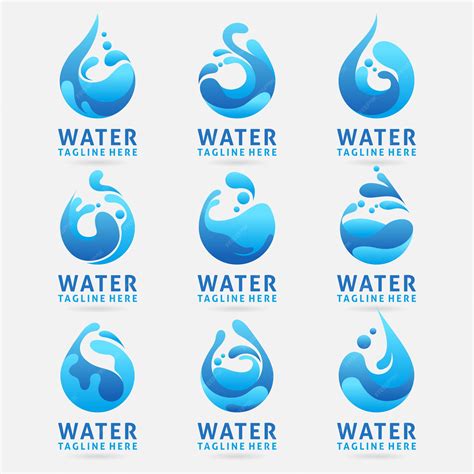 Premium Vector Collection Of Water Logo Design With Splash Effect