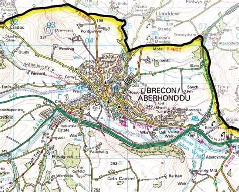 Brecon Beacons Laminated National Park Wall Map