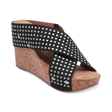 Lucky Brand Miller2 Platform Wedge Sandals In Black Black Stud Lyst