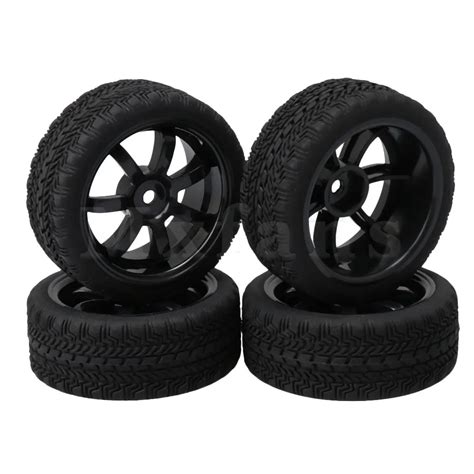 4x Mxfans 12mm Hexagonal Joint Black Plastic 7 Spoke Wheel Rimshigh