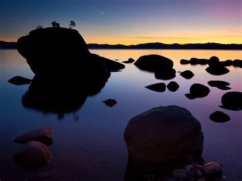 Sunset Rocks Bonsai Nevada Lake Tahoe Wallpapers Hd Desktop And
