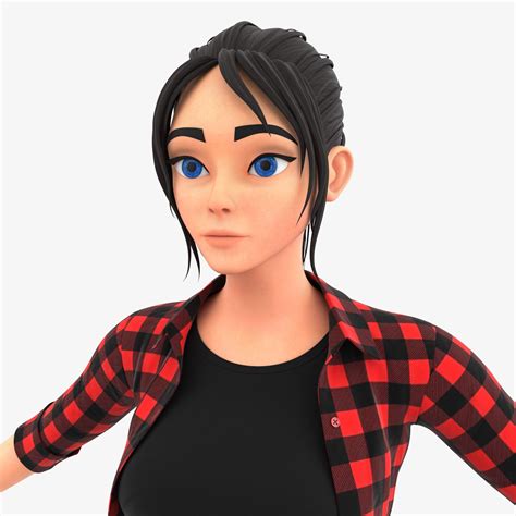 Stylized Cartoon Girl 3d Model 99 Fbx Obj Ztl Max Free3d