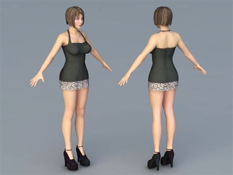 hot lady character 3d model 3ds max files free download cadnav
