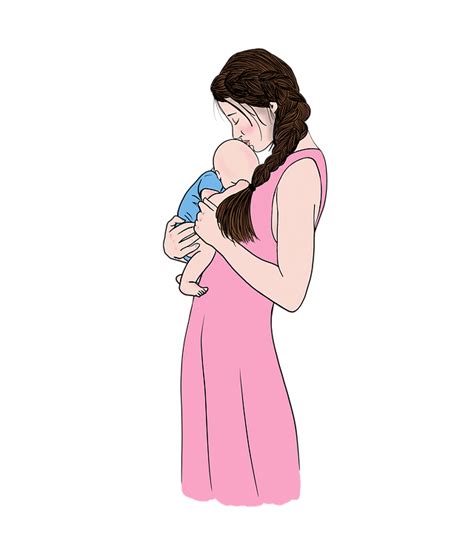 Gambar Ibu Dan Bayi Kartun Png Mother And Baby Theme Cartoon