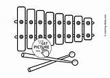 Coloring Instruments Musical Xylophone Printable sketch template