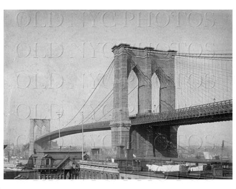 Brooklyn Bridge Side View 1890 Classic Big Apple Vintage New York City