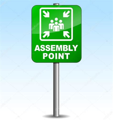 Vector Vertical Assembly Point Sign ⬇ Vector Image By © Nickylarson