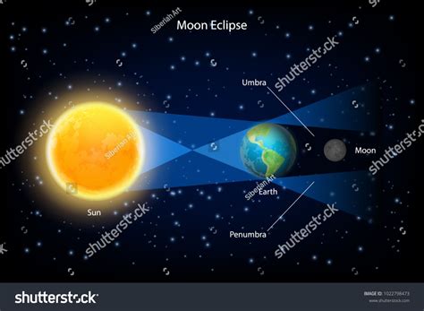 Lunar Eclipse Vector Infographic The Sun Earth And Full Moon Are