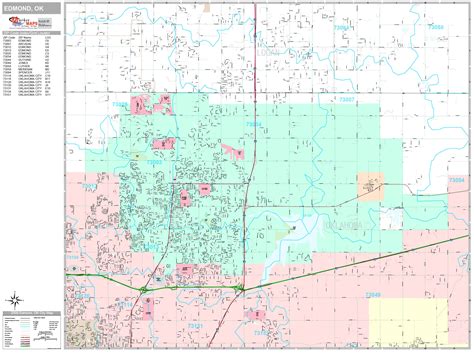 Edmond Oklahoma Wall Map Premium Style By Marketmaps Mapsales