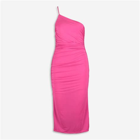 Pink One Shoulder Ruched Dress Tk Maxx Uk