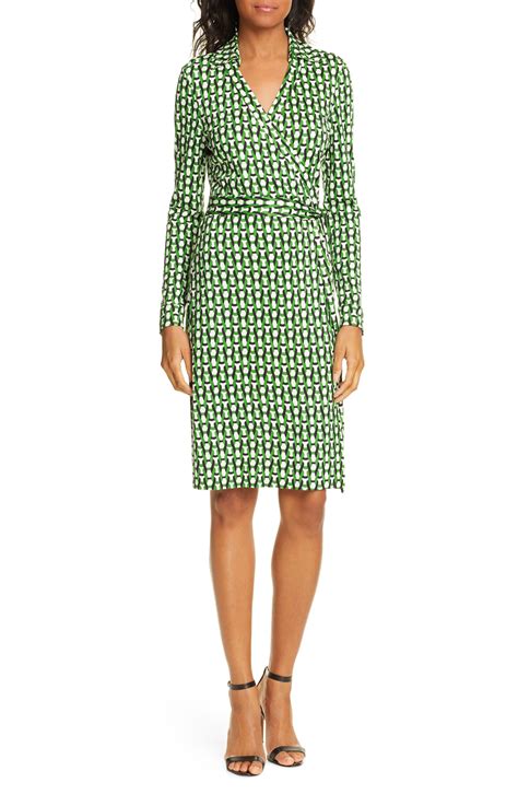 Diane Von Furstenberg New Jeanne Two Silk Jersey Wrap Dress In Green Lyst