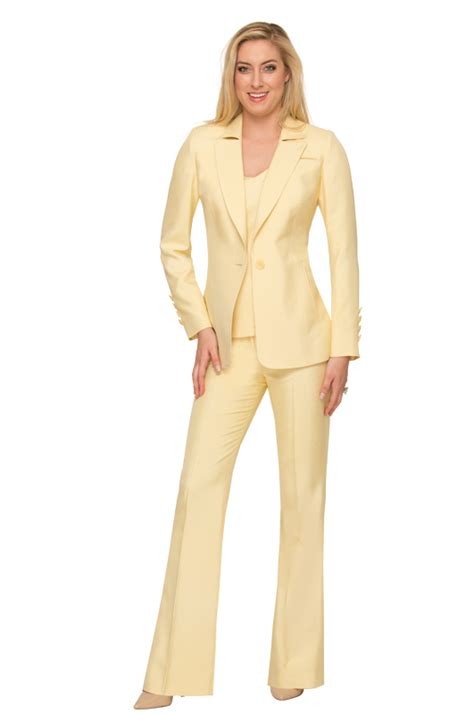 Canary Yellow Couture Pants Suit Susanna Beverly Hills