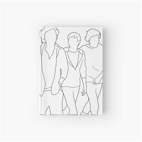 One Direction Outline Hardcover Journal By Taylorros4244 Redbubble
