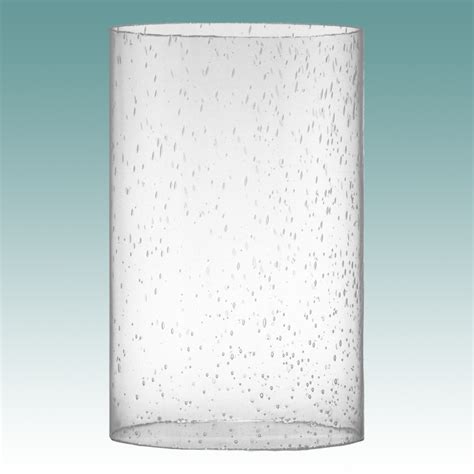 6 Inch Tall Clear Seeded Cylinder Glass Shade Glass Designs