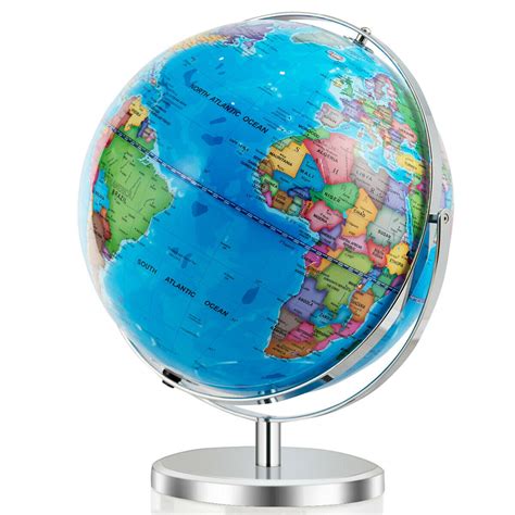 13 Illuminated World Globe 720° Rotating Map With Led Light Walmart