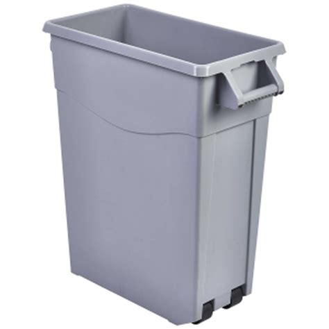 Genware Grey Slim Recycling Bin - drinkstuff