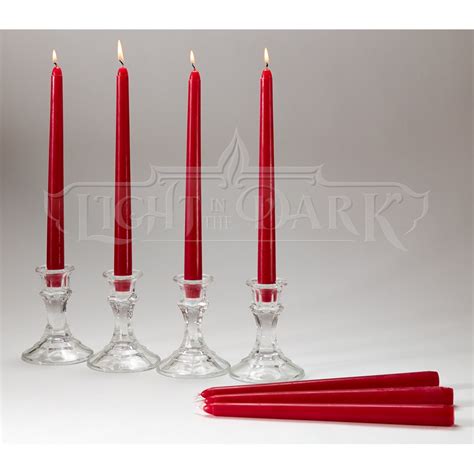 14 Red Taper Candles 12 Inch Tall 34 Inch Thick Burn 10 Hours Color