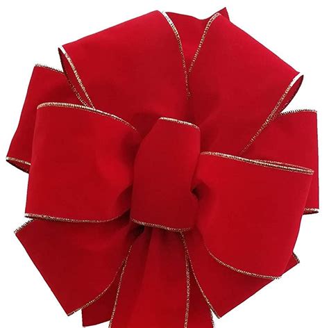 amazoncom  pack extra large bow    red velvet gold wired edge   ribbon indoor