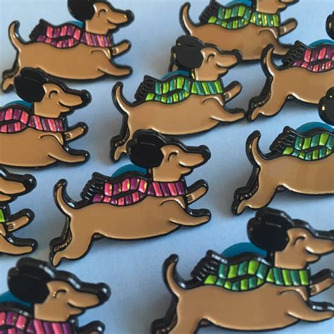 Sausage Dog Enamel Pin By Woah There Pickle