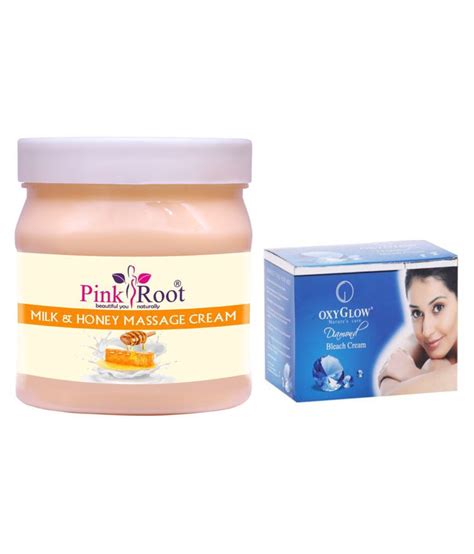 Pink Root Milk Honey Massage Cream 500gm With Oxyglow Diamond Bleach