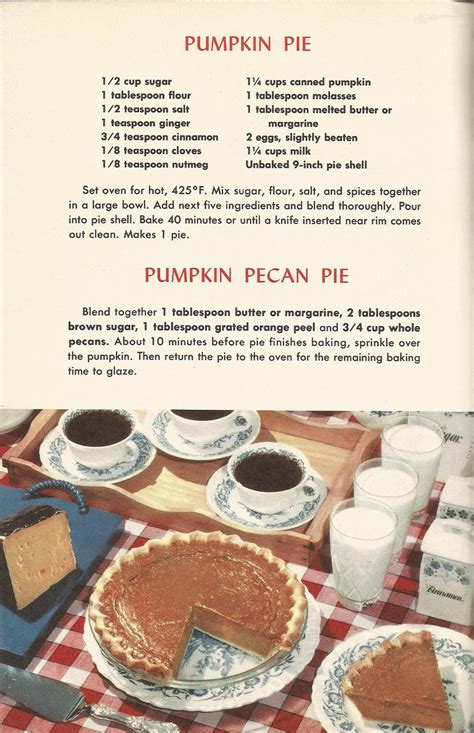 Vintage Recipes 1950s Pies 1 1950s Food Vintage Baking Vintage Recipes