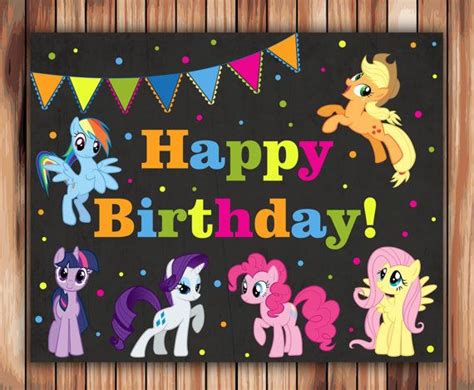 Mi Pizarra Little Pony Cumpleaños Cartel Feliz Por Wbanner En Etsy