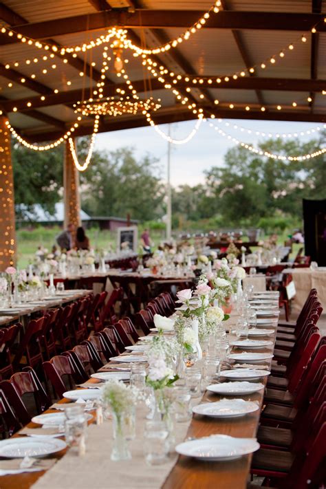 Isola Farms Reception With String Lighting Farm Wedding Wedding Wire