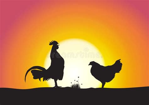Rooster Sunrise Stock Vector Illustration Of Icon Clip 20395816